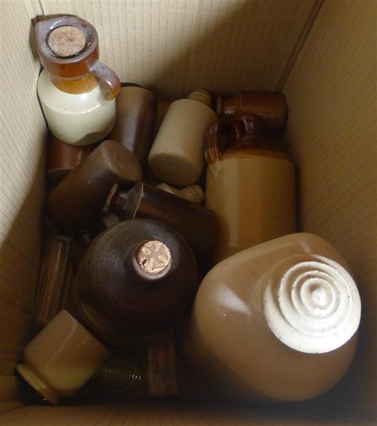 Collection of earthenware bottles